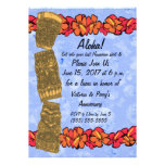Custom Luau Tiki & Hibiscus Flower Theme Party - Custom Invite