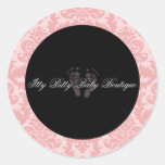 Custom Mackenzie Damask Chic Round Sticker stickers