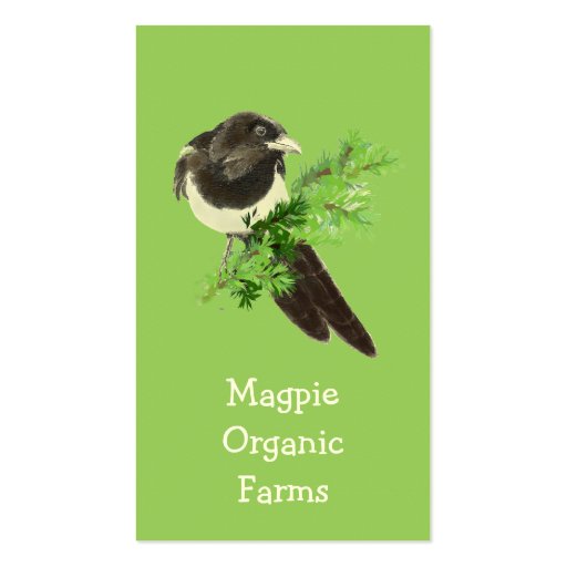 Custom Magpie Organic Farm Business Card (back side)