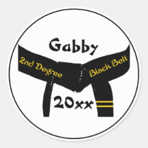 Custom Martial Arts 2nd Degree Black Belt Stickers