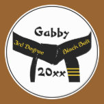 Custom Martial Arts 3rd Degree Black Belt Stickers stickers
