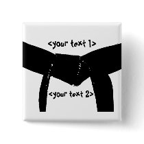 Custom Martial Arts Black Belt buttons