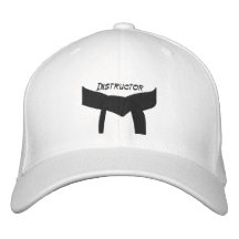 Custom Martial Arts Black Belt Instructor Embroidered Hats