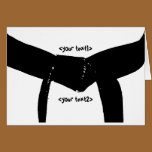 Custom Martial Arts Black Belt Note Card cards