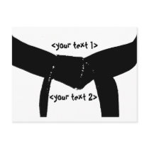 Custom Martial Arts Black Belt postcards