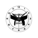 Custom Martial Arts Black Belt Round Clock