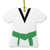 Custom Martial Arts Green Belt Uniform Ornament