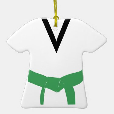 Custom Martial Arts Green Belt Uniform Ornament