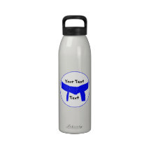Custom Martial Arts Light Blue Belt Water Bottle