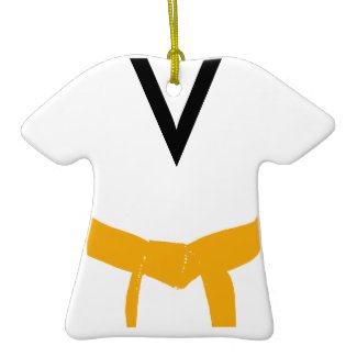 Custom Martial Arts Orange Belt Uniform Ornament