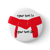 Custom Martial Arts Red Belt buttons