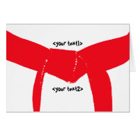 Custom Martial Arts Red Belt Greeting Card