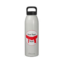 Custom Martial Arts Red Belt Water Bottle