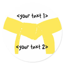 Custom Martial Arts Yellow Belt stickers