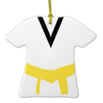 Custom Martial Arts Yellow Belt Uniform Ornament