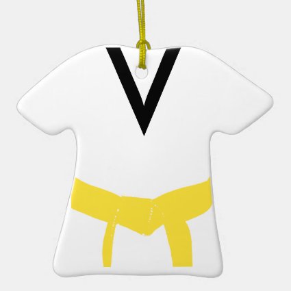 Custom Martial Arts Yellow Belt Uniform Ornament