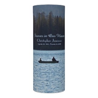 Custom Memorial Candle Fishermen Silhouette