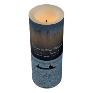 Custom Memorial Candle Fishermen Silhouette