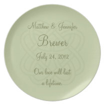 Custom Memorial Wedding Plate Keepsake with Text