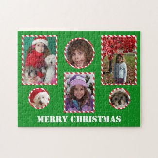 Custom Merry Christmas Photo Jigsaw Collage Puzzle puzzle