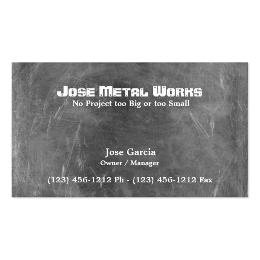 Custom Metal Works Business Card Templates (front side)