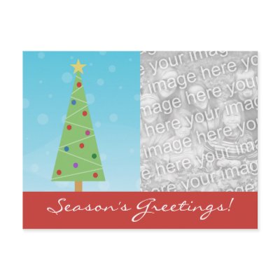 Custom Modern Christmas Tree Holiday Postcards by mariannegilliand