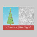 Custom Modern Christmas Tree Holiday Postcards