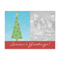 Custom Modern Christmas Tree Holiday Postcards