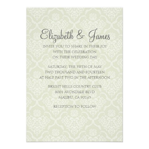 Custom Modern Damask Wedding Invitations