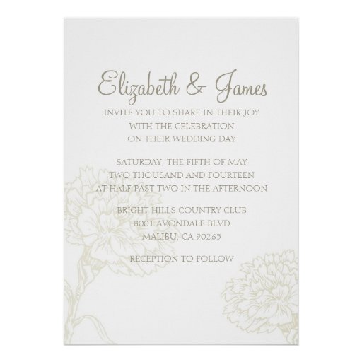 Custom Modern Ivory Wedding Invitations