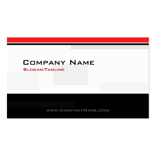 Custom Modern Monogram Black & Red Business Card (front side)