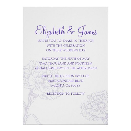 Custom Modern Purple Wedding Invitations