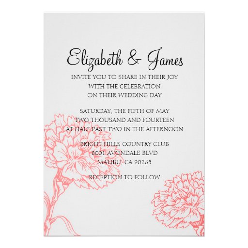 Custom Modern Red and Black Wedding Invitations