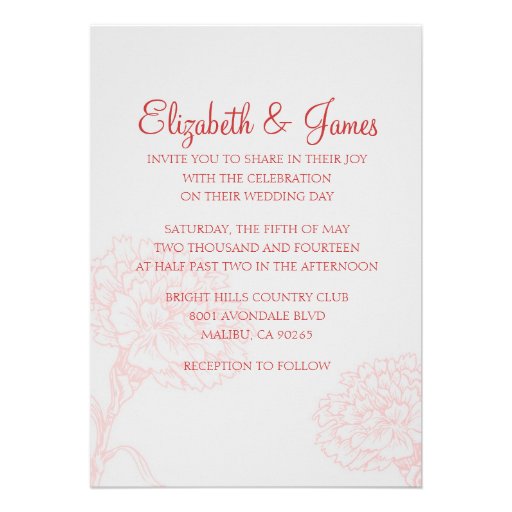 Custom Modern Red Wedding Invitations