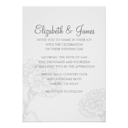 Custom Modern Silver Wedding Invitations