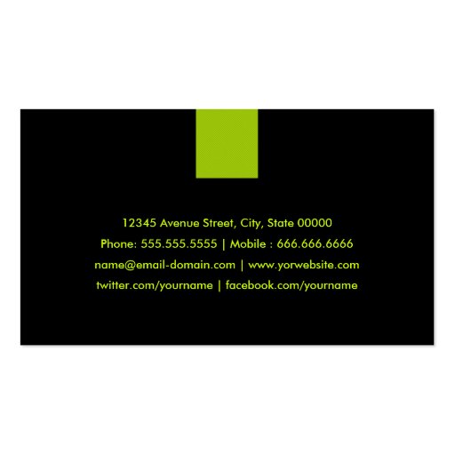 Custom Modern - Simple Mint Green Color Personal Business Card (back side)