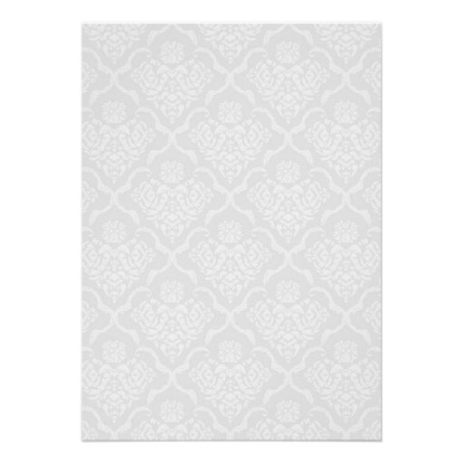 Custom Modern White Damask Wedding Invitations