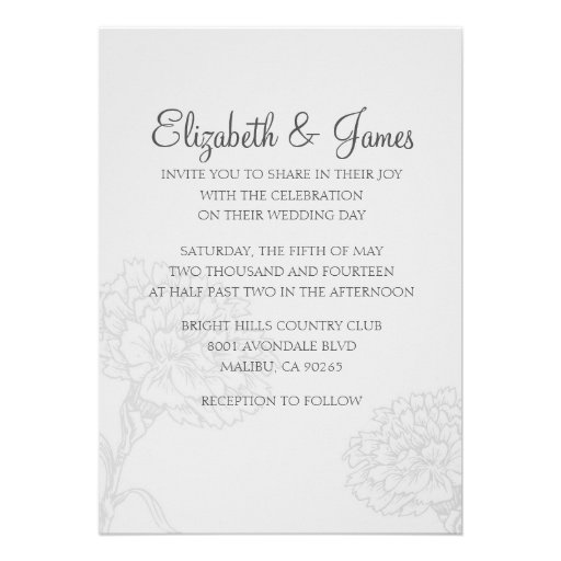 Custom Modern White Wedding Invitations