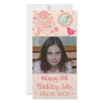 Custom Monogram Birthday Photo Card photo cards