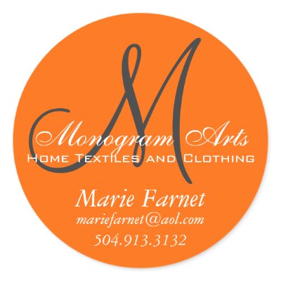 Custom Monogram Business Sticker