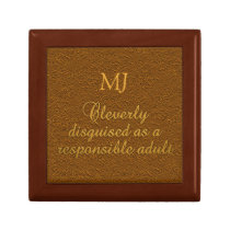 Custom monogram "Cleverly Disguised" gift boxes