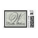 Custom Monogram Damask pattern - postage