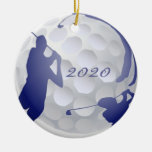Custom Monogram Dated Golf Sport Hobby Ornaments