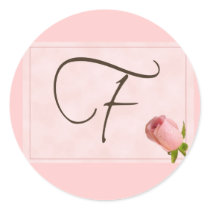 Custom Monogram F with rose stickers