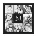 Custom Monogram Family Photo Collage Canvas Stretched Canvas Print