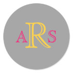Custom Monogram Grey Pink Yellow Seal stickers