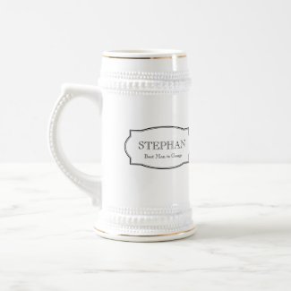 Custom monogram groomsmen elegant beer stein mug
