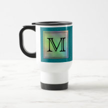 Custom Monogram Image on Teal Pattern. Coffee Mug