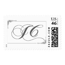 Custom Monogram in silver and white Stamps