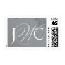 Custom Monogram in silver and white Postage Stamp